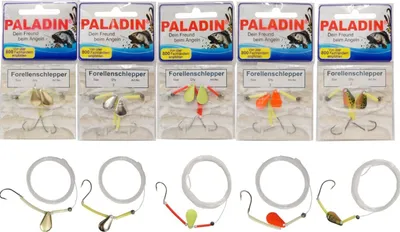 Produktbild von 2 Forellenschlepper Forellenhaken Forellen Spinner , Größe:12, Farbe:Fluo Gelb