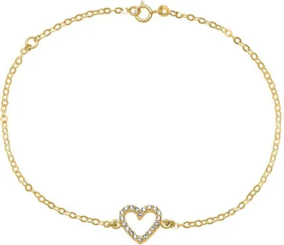 Produktbild von Herz Armband aus 585 Gold Zirkonia, filigran GB0013