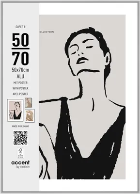 Produktbild von accent by nielsen Aluminium Bilderrahmen Super 8, 50x70 cm, Silber matt