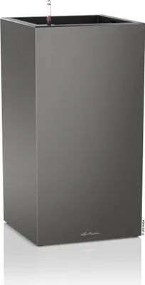 Zdjęcie produktu dla LECHUZA CANTO Premium 40 high, Sadzarka w doniczce, Wolnostojący, Tworzywo sztuczne pochodzące z recyklingu, Ciemnoszary, Metaliczny, Kwadrat, Wewnątrz/Na wolnym powietrzu