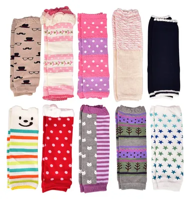 Productafbeelding van Wobon, 6 paar kniekousen voor peutermeisjes, leggings met kniebeschermers voor baby meisjes, verschillende maten