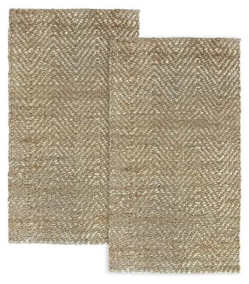 2er-Set Jute-Teppiche 110x60 cm handgeflochten Natur