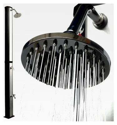 Produktbild von Solardusche Garten 35L mit Regenduschkopf und Fußdusche – Gartendusche, Solar – Außendusche, Pooldusche, Aluminium – UV-beständiger Wassertank