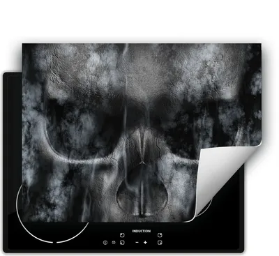 Produktbild von DarHaus Herdabdeckplatte 70x52 cm Anti Rutsch Matte Aufrollbar, Schädel