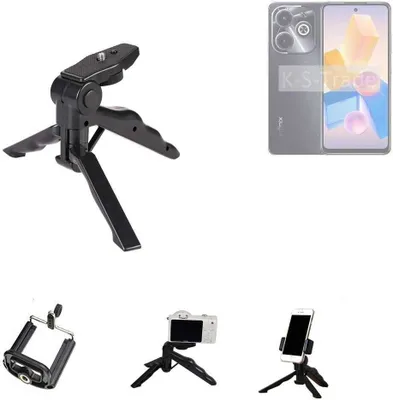 Produktbild von K-S-Trade Stativ Tisch-Ständer Dreibein Handy-Stativ Ständer kompatibel mit Infinix Hot 40 Mini-Stativ Smartphone Tripod Handy-Stativ aus Plastik