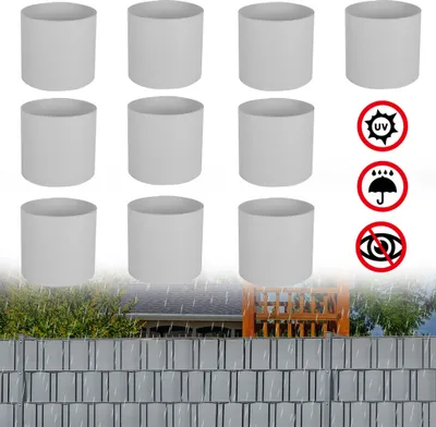 Obrázek produktu pro XMTECH 10 kusů Premium Hard PVC Privacy Strips for Double Bar Mesh 2,5mx19cm Fence Privacy Screen for Balcony Garden Fence, Grey