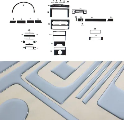 Image de Décor intérieur Cockpit pour Mercedes Sprinter 906 2006-2018 Aspect aluminium 33x