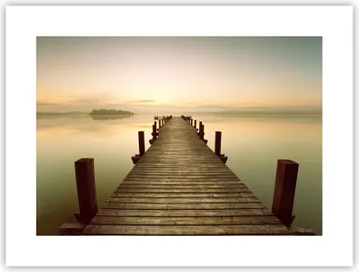 Produktbild von Poster - Poster ohne Rahmen - Brücke See - 40x30 cm - Wand Bild - Wanddeko - Wandbilder - Kunstposter - Wandposter - Bilder - Kunstdruck - Wanddekoration - Wandbild - P2XAA40x30-3625
