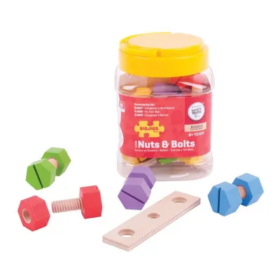 Obrázok produktu pre Bigjigs Toys Dřevěný spojovací materiál v dóze