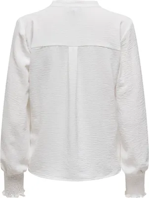 Image de ONLY ONLMETTE V-NECK LS SMOCK TOP NOOS W Cloud Dancer S