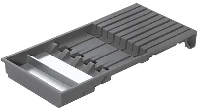 Messerhalter für 9 Messer, 186x409 mm, Oriongrijs matt, Schubladen-Organizer