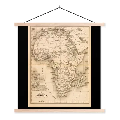 Obrázek produktu pro MuchoWow® Textilní plakát - Ilustrace mapy Afriky - 60x80cm - S hnědými lamelami