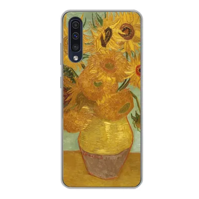 Produktbild von MuchoWow® Handyhülle Schutzhülle Hülle für Samsung Galaxy A50 Sonnenblumen - Vincent van Gogh Silikon Softcase Handy Hülle - Mobiltelefonhülle