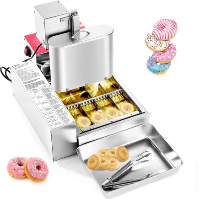 Produktbild von VEVOR kommerzielle automatische Donut Maschine Maker, 4-reihige Herstellungsausrüstung aus Edelstahl (240 Stk./h) elektrische Donut-Fritteuse mit intelligenter Steuerung für Bäckereien Restaurants