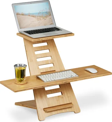 Produktbild von Büroerhöhung - Bambus - Sitz-Steh-Erhöhung Laptop - Verstellbares Stehschreibtisch