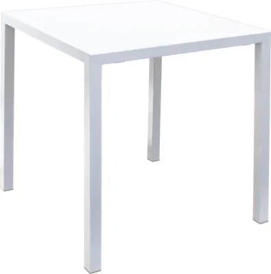 Immagine prodotto di Milani Home - tavolo autolivellante da esterno 80 x 80 cm, metallo bianco, per bar, ristorante, dehor e terrazzo