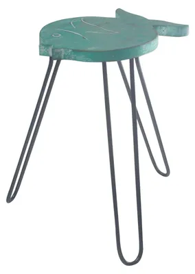 Produktbild von Holztisch aus Albasiabaholz - Türkis