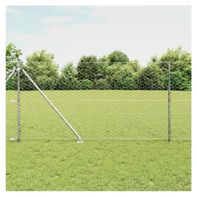 Produktbild von Zaunpfosten Silber 10 x 1 m (50 mm Netz) Stahl für Gartenzaun, Hundezaun, Weidezaun und Hühnerzaun