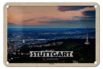 Produktbild von Blechschild Städte Stuttgart Blick auf Degerloch 18x12cm Dekoration