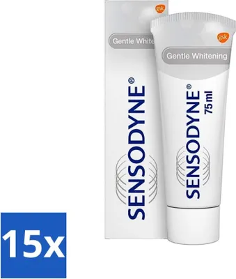 Imagen del producto de Sensodyne, pasta dental – Blanqueamiento suave – Para dientes sensibles – 75 ml - Paquete económico - 15 unidades