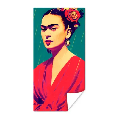 Produktbild von MuchoWow® Poster – Porträt – Frida Kahlo – Frau – Vintage – Rot – 40x80