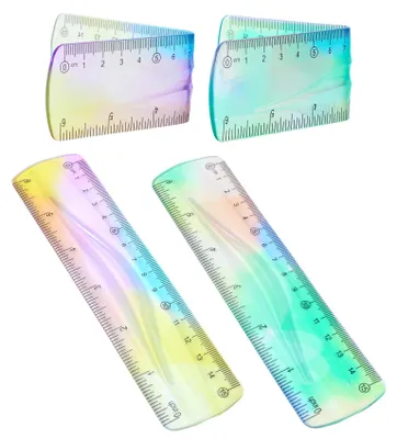 Produktbild von Lineal 15 cm, 2 Stück, transparentes Kunststoff, für die Schule