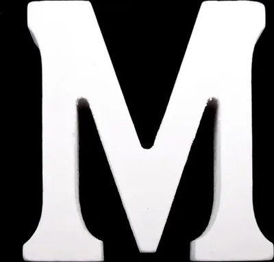 Produktbild von 3D Holzbuchstabe 8 cm, weiß, Buchstaben & Zeichen:M