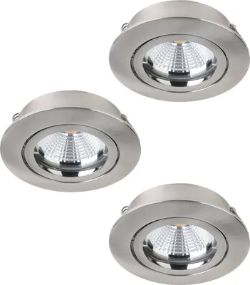 Produktbild von TEDO 1 Einbauleuchte Einbaulampe Deckenlampe Deckenleuchte - Ø8 x ET115 cm - nickel-matt - 3X4,8W inkl. - IP20