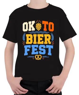 Obrázok produktu pre OKTO BIER FEST, , Bayern, párty, pitie, kožené nohavice, tradičné šaty, detské tričko, čierna farba, veľkosť 140
