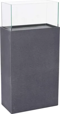 Produktbild von VIVANNO Windlicht Fiberzement CANDELA XL Rechteckig, Zementgrau matt - 50x26x100 cm