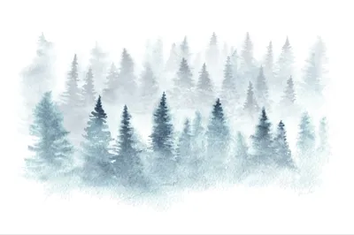 Produktbild von Muralo Fototapete Wald im Nebel 520 (B) x 318 (H) cm Vlies Tapete Wandtapeten Bäume Aquarell Wohnzimmer Schlafzimmer moderne Wandbilder XXL Landschaft Panorama Wand Dekoration