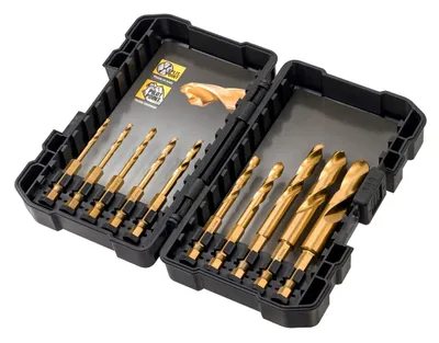Image de Dewalt Metal Hss-Tin Extreme Impact Drill Bit Kpl. 10Cz. 3-12Mm 1/4" tige hexagonale