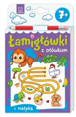 Produktbild von Rätselspielzeug mit Bleistift und Affenmotiv. Ab 7 Jahren
