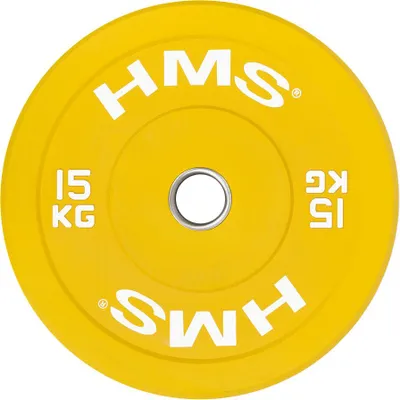 Produktbild von HMS CBR15 Olympische Hantelscheibe aus Gummi, 15 kg, Gelb
