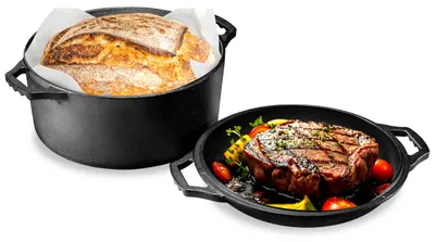 Image de Cocotte en fonte Dutch oven - Ø 3,5 litres - Induction - Avec couvercle - Revêtement antiadhésif