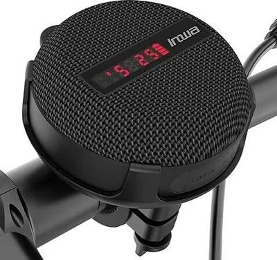 Produktbild von Bluetooth Fahrradlautsprecher, tragbar, 5W IPX7, mit Halterung, Karabiner, Mikrofon, TF-Kartenmodus, 480 Min. Spielzeit, Geschwindigkeitsanzeige.