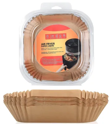 Immagine prodotto di Carta forno per friggitrice ad aria, 100 fogli, rivestimento antiaderente, diametro 17 cm, altezza 4,5 cm