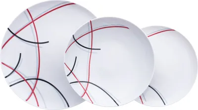 Obrázek produktu pro Talířová souprava, karlovarský porcelán, Thun, Tom, čáry, 18 dílná