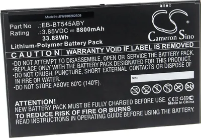Produktbild von vhbw Akku Ersatz für Samsung EB-BT545ABY für Tablet Pad (8800 mAh, 3,85 V, Li-Polymer)