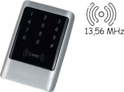 Obrázek produktu pro Samostatná čtečka RFID karet a hesel pro kontrolu přístupu 13,56 MHz, DC12V, Wiegand 26, robustní, kapacita až 1000 uživatelů SecureEntry-AC900HF