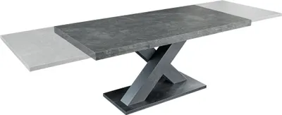 Produktbild von riess-ambiente Ausziehbarer Esstisch MONTREAL 180-280cm grau graphit Keramik-Design X-Gestell Esszimmertisch Tisch Konferenztisch