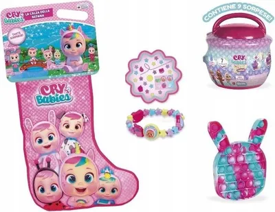 Zdjęcie produktu dla Domek dla lalek CRY BABIES w skarpecie i akcesoria Bransoletka Pop It
