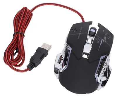 Obrázek produktu pro Kabelová myš, černá, USB, herní, s podsvícením, nastavitelná, optická, počítačové příslušenství