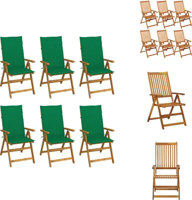 Produktbild von vidaXL Klappbare Gartenstühle 6 Stk. mit Auflagen Massivholz Akazie - Gartenstühle