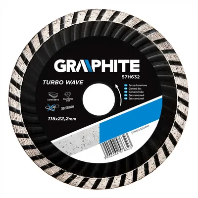 Obrázek produktu pro GRAPHITE Diamantový kotouč 115 x 22,2 mm, turbo vlna