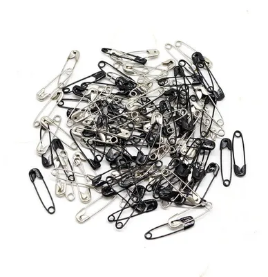 Sicherheitsnadeln 240 Stück, 19 mm, vernickelt, schwarz/silber