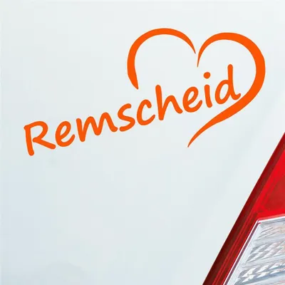 Produktbild von Auto Aufkleber Remscheid Herz Stadt City Love Liebe 16,5x8 cm Orange Sticker Heckscheibenaufkleber
