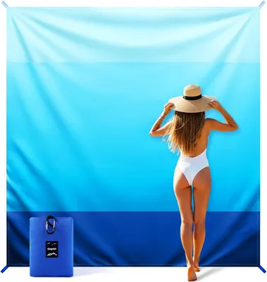 Obrázok produktu pre Plážová deka 220x215 cm, bez piesku, vlhkuvzdorná, prenosná, pre pláž