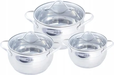 Produktbild von 6-teiliges Topfset aus Edelstahl INDUCTION KAMILLE KM-5911
