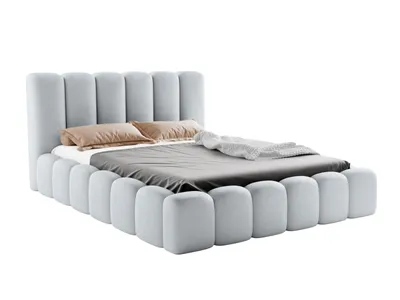 Produktbild von LUXKOR24 Polsterbett VELORA 200x200cm mit Bettkasten & Metallgestell - GRAU MONOLITH
